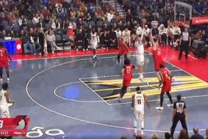 终于打进！瓦兰篮下硬凿克林根翻身勾手命中